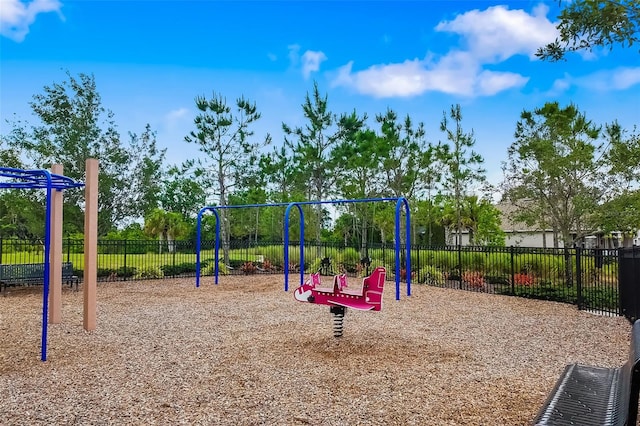 community play area with fence