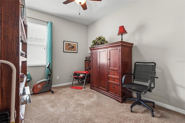 2745 62nd Ave E, Ellenton, FL 34222 - office with light carpet, ceiling fan, and baseboards