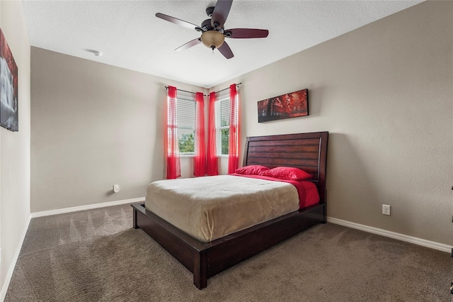 2745 62nd Ave E, Ellenton, FL 34222 - bedroom with carpet flooring, baseboards, ceiling fan, and a textured ceiling