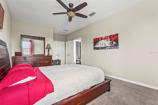 2745 62nd Ave E, Ellenton, FL 34222 - bedroom with baseboards, carpet, ceiling fan, and a closet