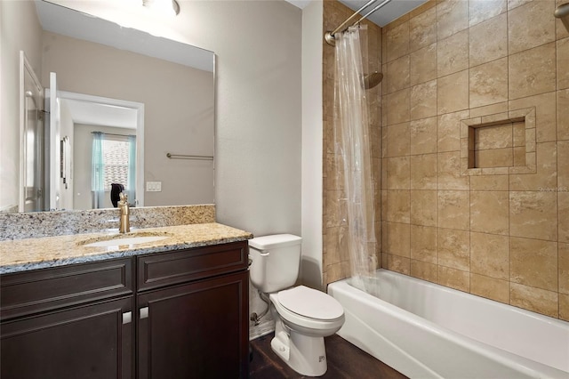 2745 62nd Ave E, Ellenton, FL 34222 - full bathroom with vanity, toilet, and shower / bath combination with curtain
