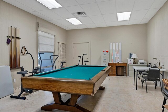 3500 Green View Ct Unit 45, Sarasota, FL 34231 - playroom featuring a paneled ceiling and pool table