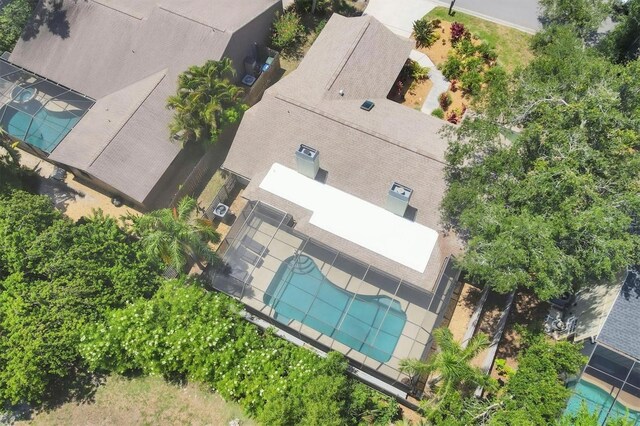 4079 Woodview Dr, Sarasota, FL 34232 - view from above of property featuring a pool area