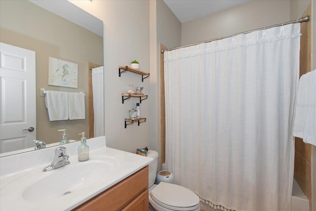 3230 Magnolia Landing Ln, North Fort Myers, FL 33917 - bathroom featuring toilet, vanity, and a shower with shower curtain