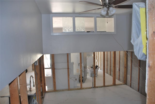 4621 Gulf Of Mexico Dr Unit 2F, Longboat Key, FL 34228 - staircase featuring marble finish flooring and ceiling fan