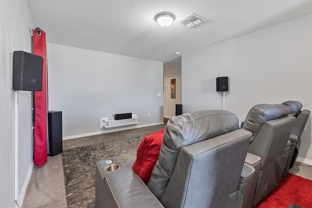 5033 Brickwood Rise Dr, Wimauma, FL 33598 - carpeted home theater room with a textured ceiling and baseboards