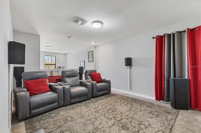 5033 Brickwood Rise Dr, Wimauma, FL 33598 - home theater room featuring carpet and a textured ceiling