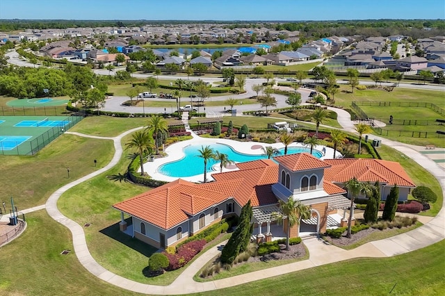 5033 Brickwood Rise Dr, Wimauma, FL 33598 - aerial view of residential area featuring a pool