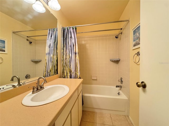 5804 Garden Lakes Fern, Bradenton, FL 34203 - bathroom with tile patterned floors, shower / tub combo, and vanity