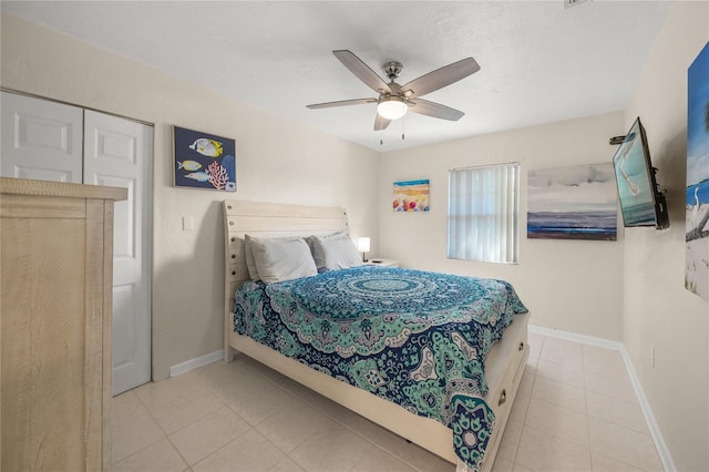 2037AND2039 Jo An Dr, Sarasota, FL 34231 - bedroom with tile patterned flooring and ceiling fan