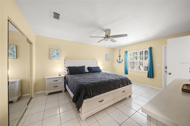 2037AND2039 Jo An Dr, Sarasota, FL 34231 - bedroom with light tile patterned floors and ceiling fan