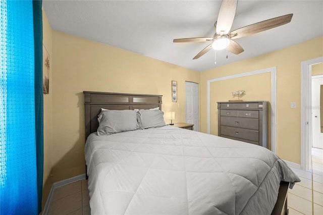 2037AND2039 Jo An Dr, Sarasota, FL 34231 - tiled bedroom featuring ceiling fan and baseboards
