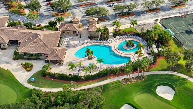 7911 Grand Estuary Trl Unit 201, Bradenton, FL 34212 - aerial view of property and surrounding area featuring a pool