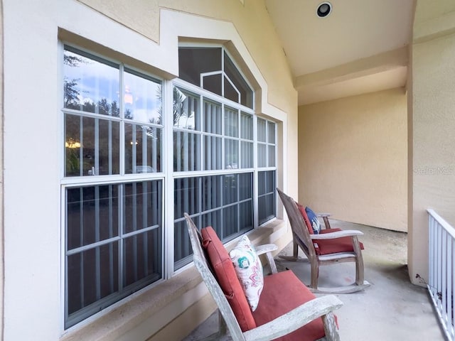 balcony featuring radiator heating unit