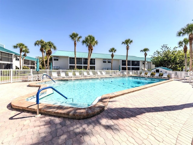 5669 Midnight Pass Rd Unit 308, Sarasota, FL 34242 - community pool featuring fence and a patio