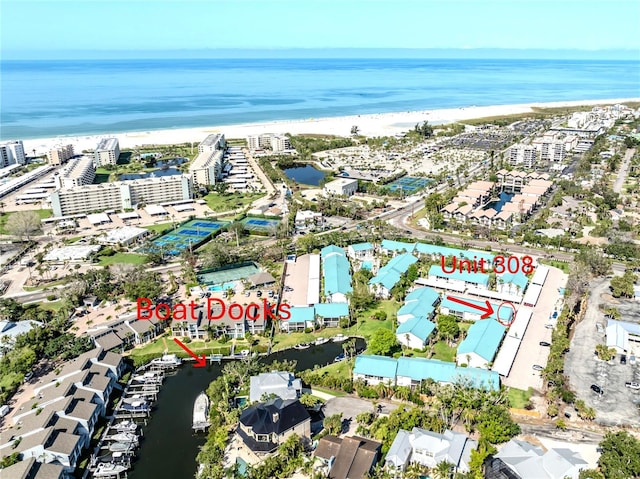 5669 Midnight Pass Rd Unit 308, Sarasota, FL 34242 - aerial view of property and surrounding area featuring a large body of water