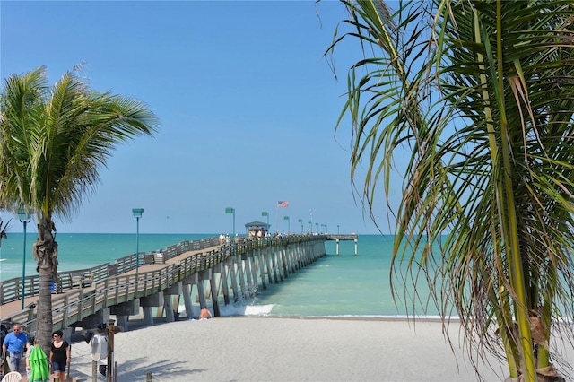1227 Porpoise Rd, Venice, FL 34293 - water view featuring a pier and local beach