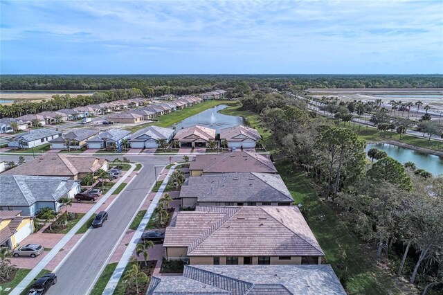 12091 Firewheel Pl, Venice, FL 34293 - aerial perspective of suburban area featuring a large body of water