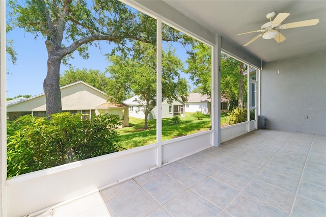777 Summit Greens Blvd, Clermont, FL 34711 - unfurnished sunroom featuring ceiling fan and healthy amount of natural light