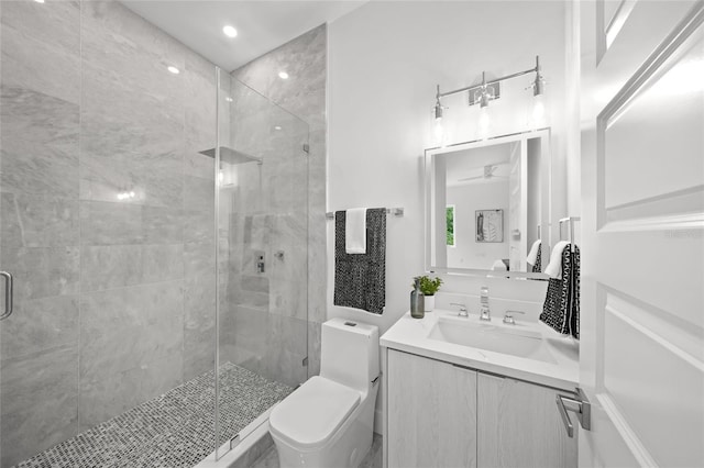 4726 Rivetta Ct, Sarasota, FL 34231 - bathroom with a stall shower, toilet, and vanity