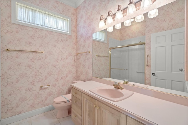 8 Dominica Dr, Englewood, FL 34223 - bathroom with a stall shower, baseboards, toilet, and vanity