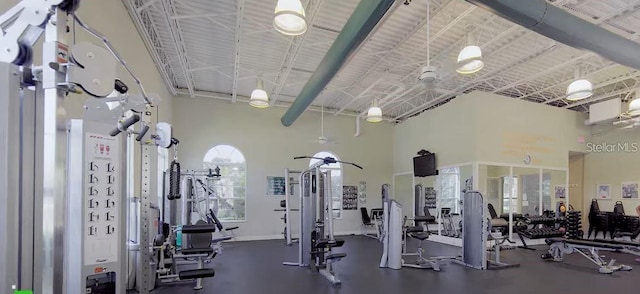 8 Dominica Dr, Englewood, FL 34223 - workout area with a towering ceiling