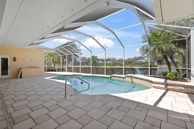 8 Dominica Dr, Englewood, FL 34223 - swimming pool featuring a patio, a water view, and a lanai
