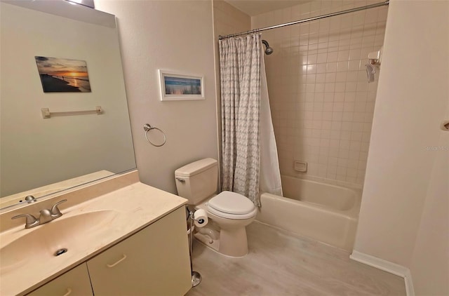 1311 Siesta Bayside Dr Unit 1311-A, Sarasota, FL 34242 - bathroom featuring toilet, vanity, and shower / bath combination with curtain