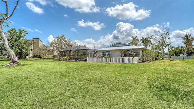 4361 Pompano Ln, Palmetto, FL 34221 - view of yard with a lanai