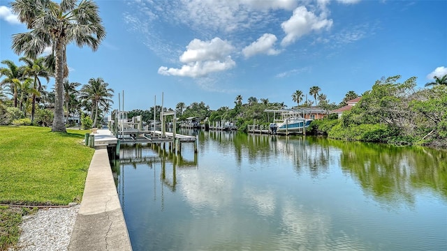 4361 Pompano Ln, Palmetto, FL 34221 - dock featuring a water view and a yard