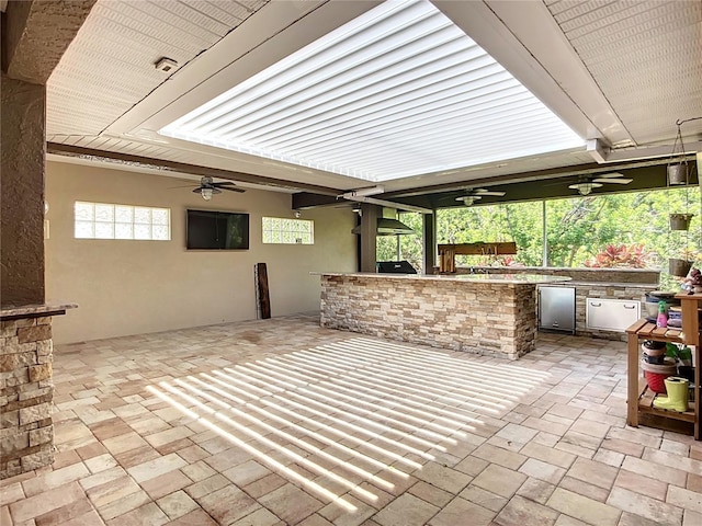 4239 Corso Venetia Blvd, Venice, FL 34293 - view of patio with ceiling fan and area for grilling
