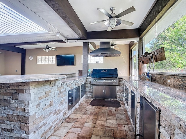 4239 Corso Venetia Blvd, Venice, FL 34293 - view of patio / terrace featuring a ceiling fan and a sink