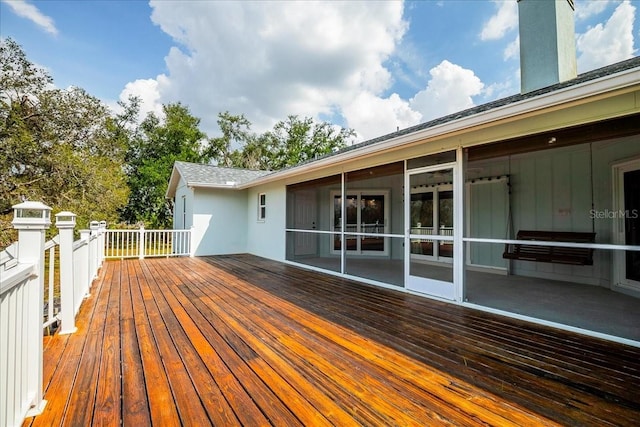 10001 289th St E, Myakka City, FL 34251 - wooden deck with a sunroom