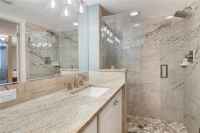 5916 Midnight Pass Rd Unit 404, Sarasota, FL 34242 - bathroom with a stall shower and vanity