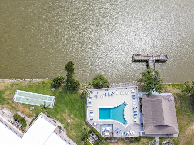 4189 Heron Way Unit 406E, Bradenton, FL 34205 - bird's eye view of a pool