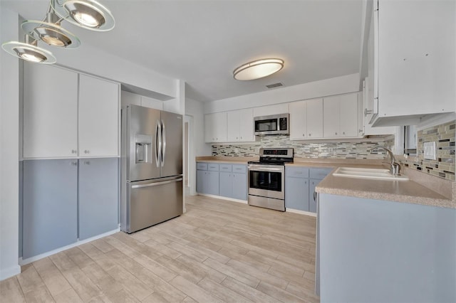 8710 54th Ave W Unit 8710, Bradenton, FL 34210 - kitchen featuring appliances with stainless steel finishes, a sink, decorative backsplash, and light countertops