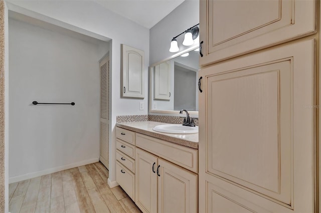 8710 54th Ave W Unit 8710, Bradenton, FL 34210 - bathroom featuring vanity, wood finished floors, and a closet