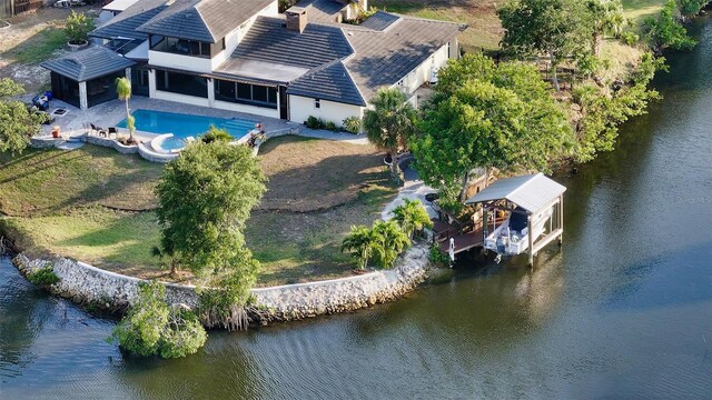 5500 Merrimac Dr, Sarasota, FL 34231 - view from above of property with a nearby body of water
