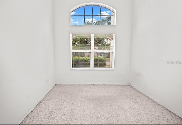 empty room featuring carpet floors and baseboards