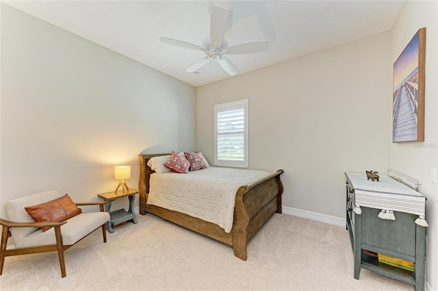 5035 Tobermory Way, Bradenton, FL 34211 - bedroom featuring light carpet, baseboards, and a ceiling fan