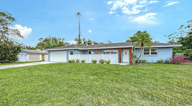 2825 Pinecrest St, Sarasota, FL 34239 - single story home featuring a garage, driveway, and covered porch