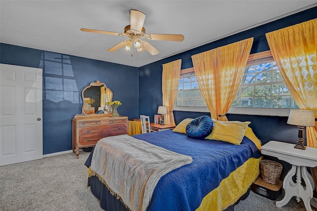 2708 27th Avenue Dr W, Bradenton, FL 34205 - bedroom featuring carpet floors, multiple windows, and ceiling fan