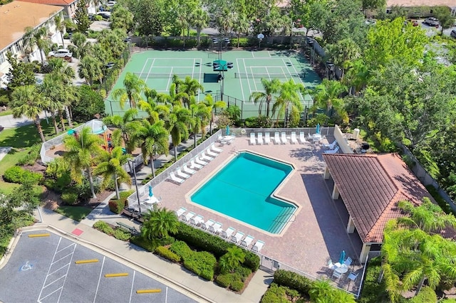 3760 82nd Avenue Cir E Unit 102, Sarasota, FL 34243 - aerial view of a pool area