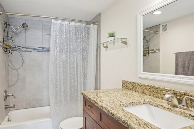 101 S Gulfstream Ave Unit 6C, Sarasota, FL 34236 - full bathroom featuring shower / bathtub combination with curtain, toilet, vanity, and recessed lighting