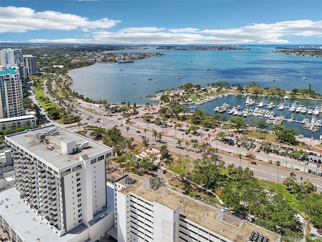 101 S Gulfstream Ave Unit 6C, Sarasota, FL 34236 - view of urban area with a large body of water and a marina