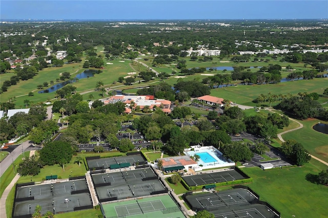 4920 Woodhurst Dr, Sarasota, FL 34243 - aerial overview of property's location featuring a golf club and a nearby body of water