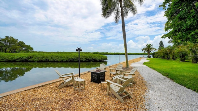 4840 Gulf Of Mexico Dr Unit 15, Longboat Key, FL 34228 - surrounding community featuring a fire pit and a water view
