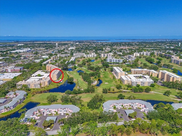 4550 Pinebrook Cir Unit 608, Bradenton, FL 34209 - aerial view of property and surrounding area with a large body of water, a golf course, and apartment complex