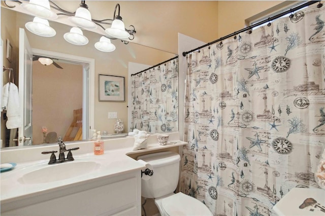4804 Jacaranda Heights Dr, Venice, FL 34293 - bathroom with toilet, vanity, and a shower with curtain