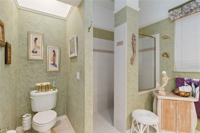 4804 Jacaranda Heights Dr, Venice, FL 34293 - full bathroom with toilet, a walk in shower, and tile patterned floors